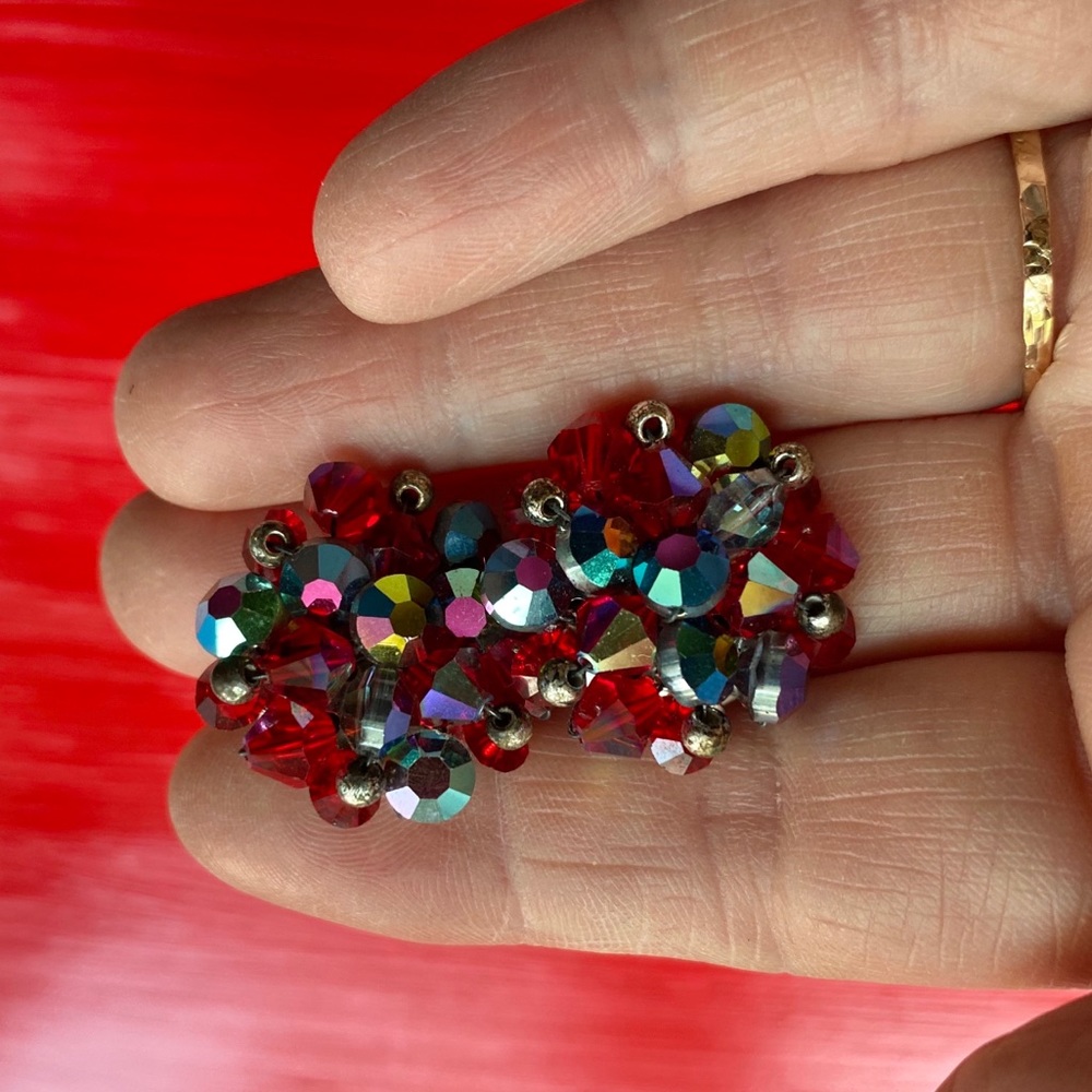Vintage clip-on multicolored earrings